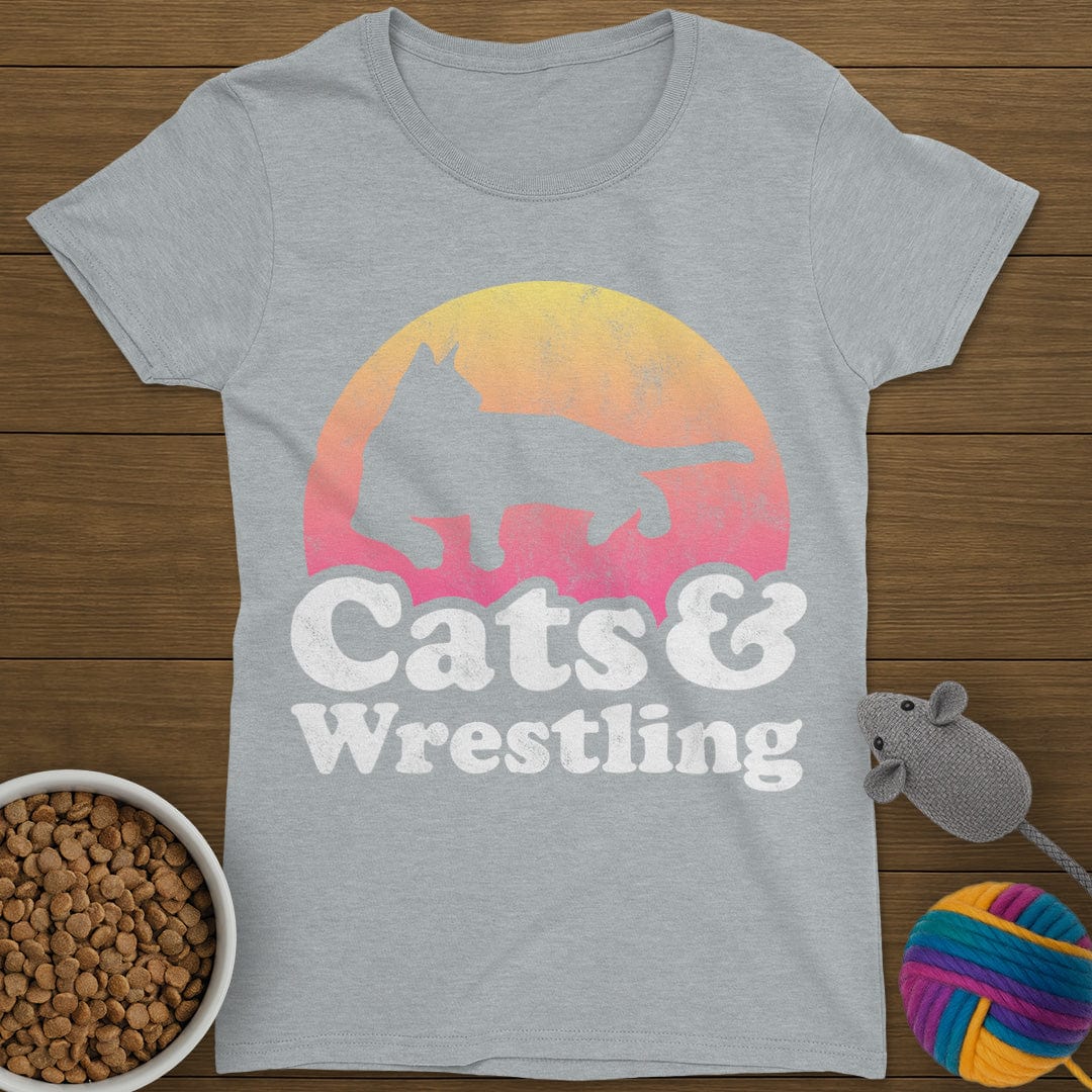 Cats and Wrestling T-Shirt Womens