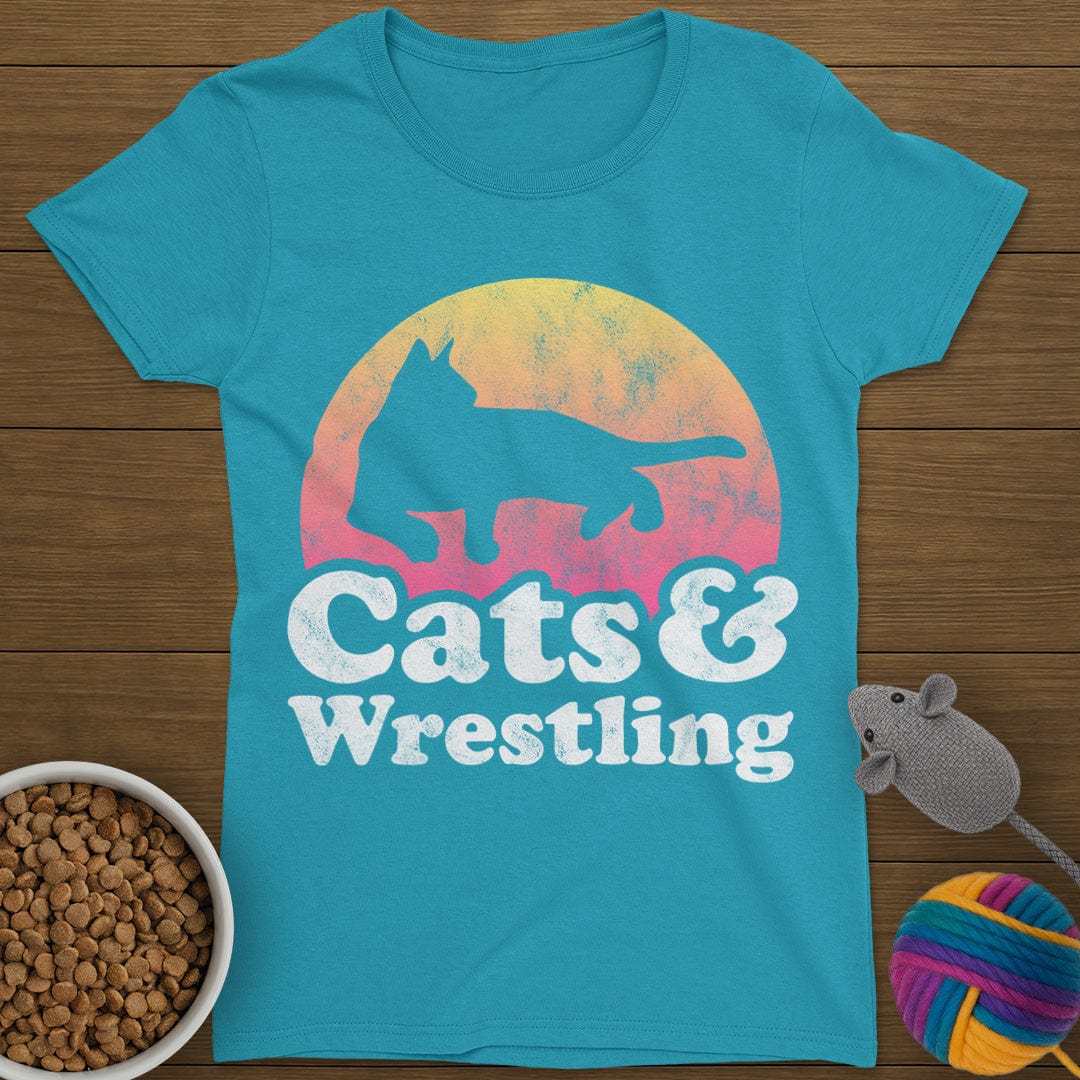 Cats and Wrestling T-Shirt Womens
