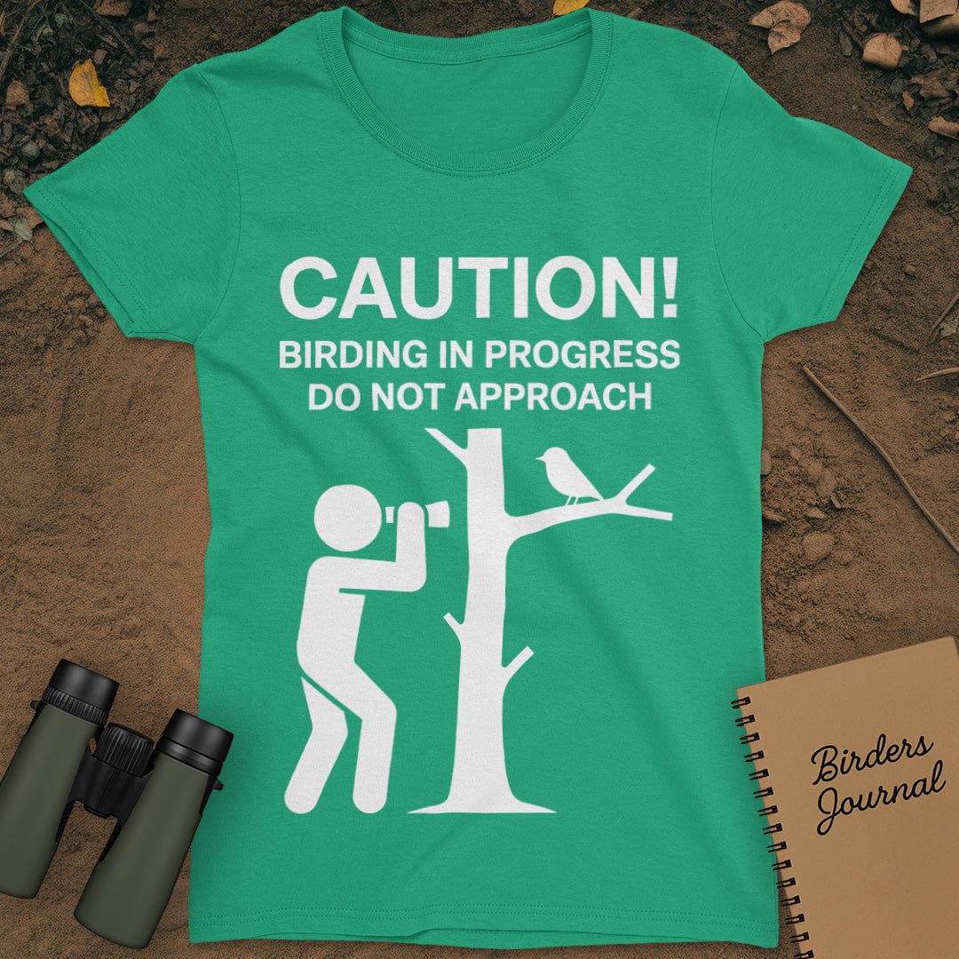 Caution Birding In Progress T-Shirt Womens