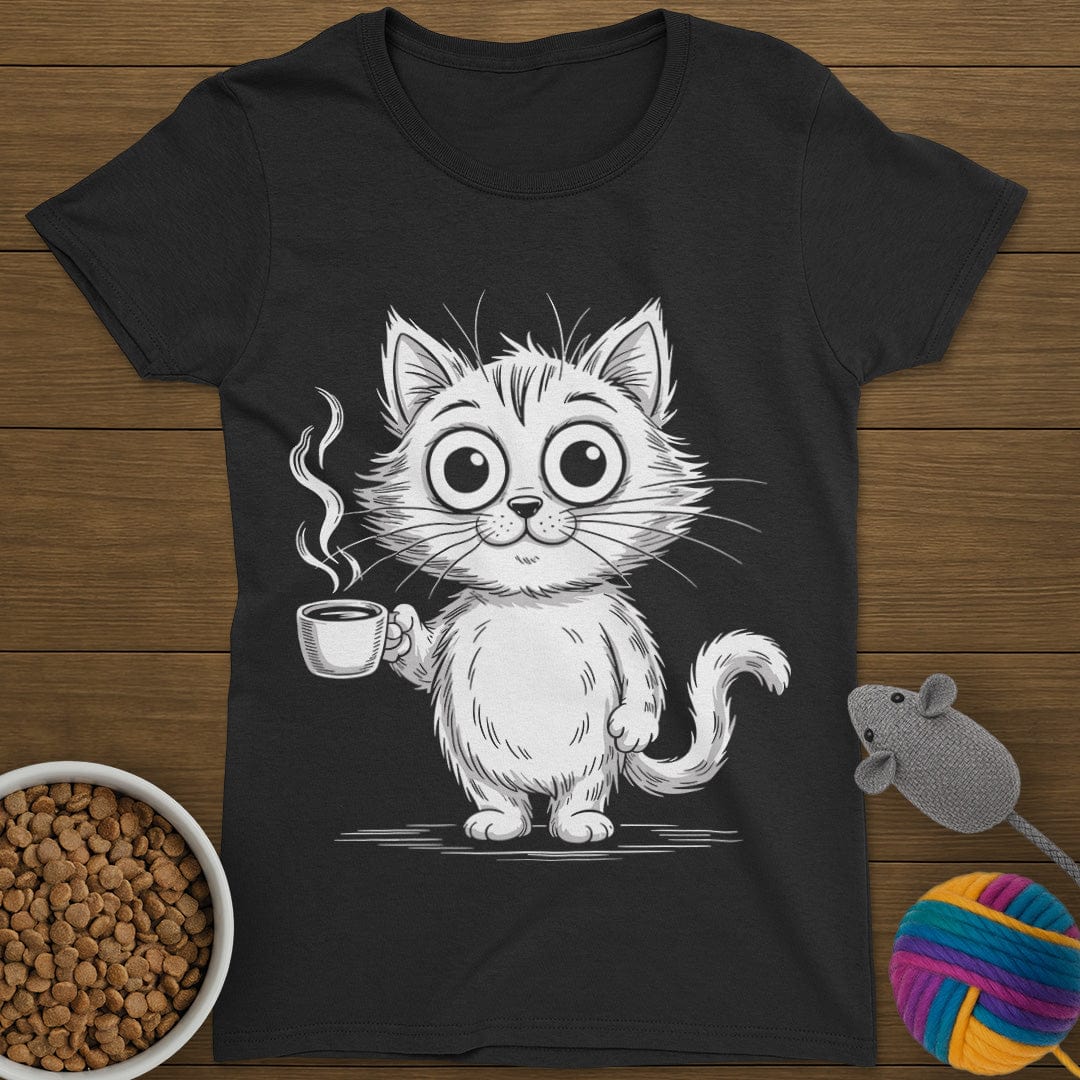 Coffee Cat T-Shirt Womens