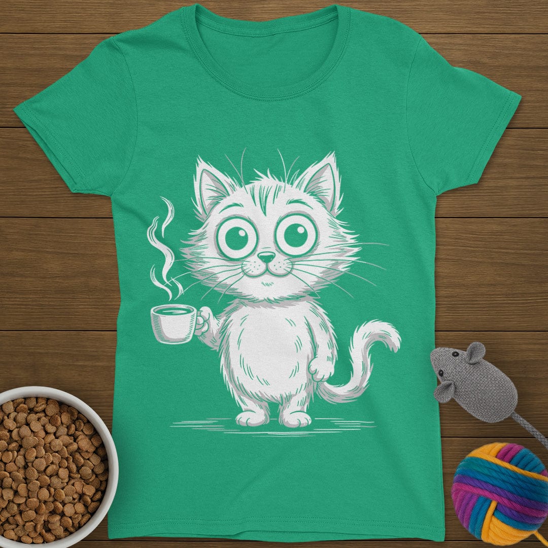 Coffee Cat T-Shirt Womens
