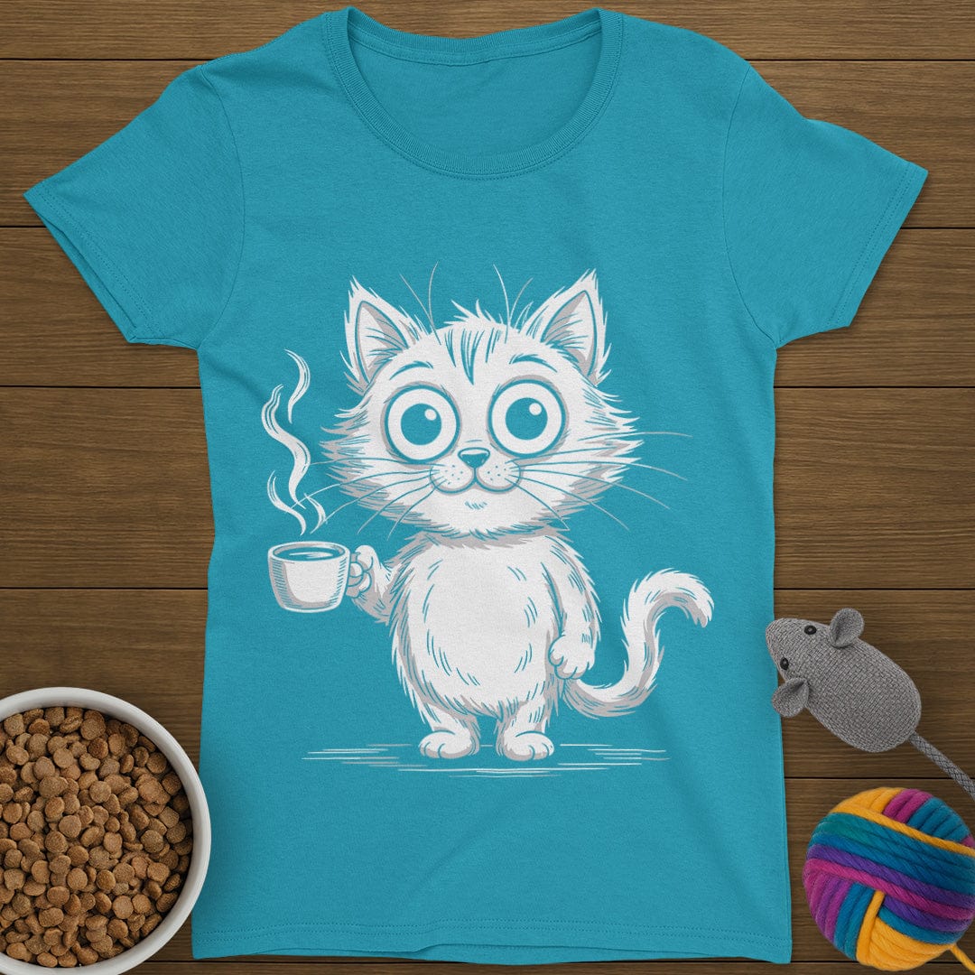 Coffee Cat T-Shirt Womens