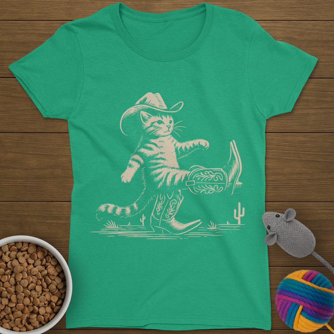 Cowboy Boots Cat T-Shirt Womens