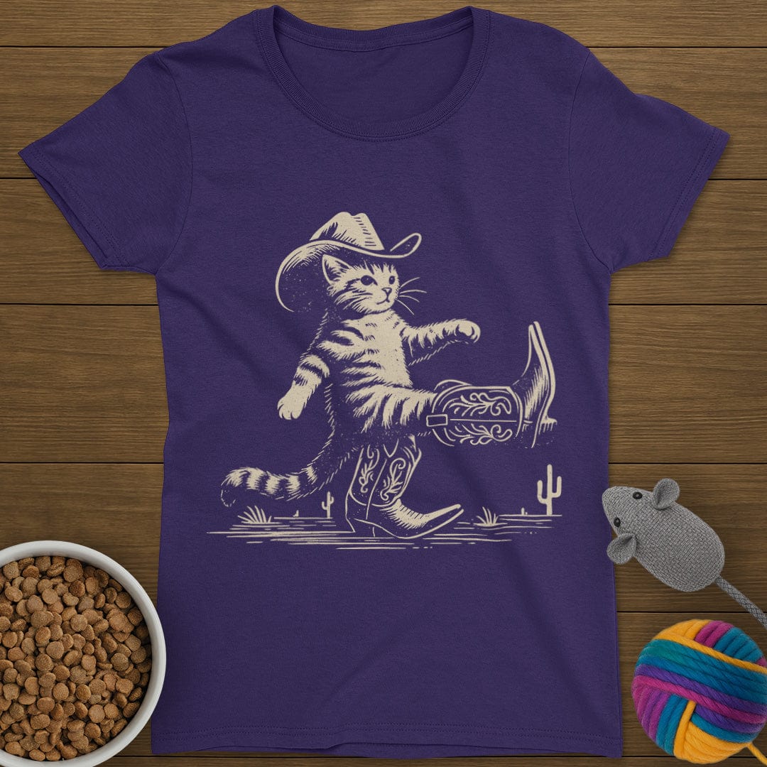 Cowboy Boots Cat T-Shirt Womens