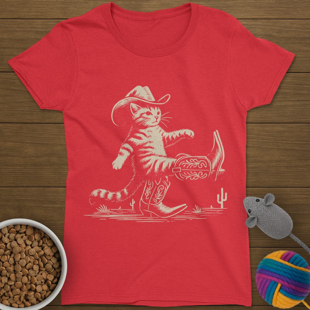 Cowboy Boots Cat T-Shirt Womens