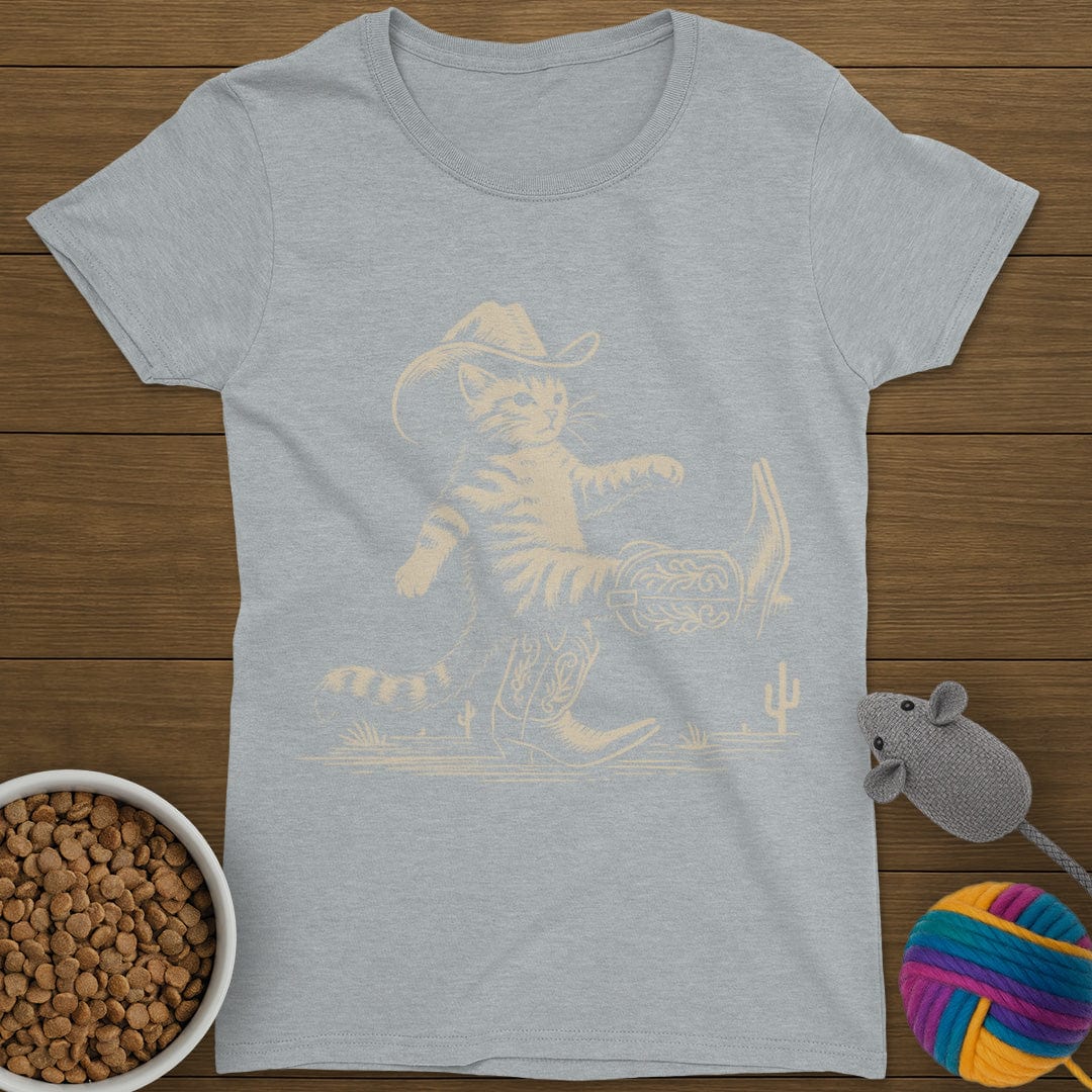 Cowboy Boots Cat T-Shirt Womens