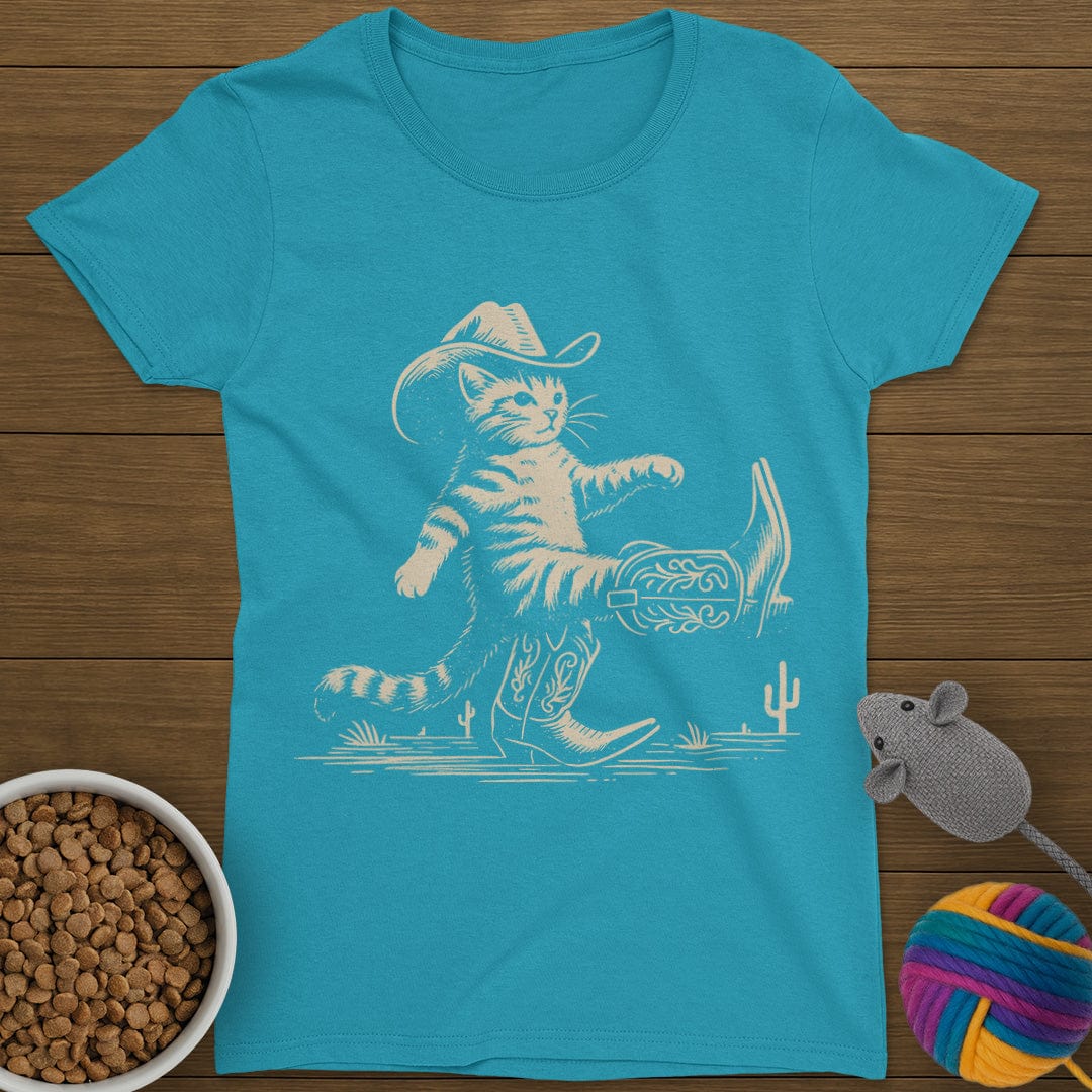 Cowboy Boots Cat T-Shirt Womens