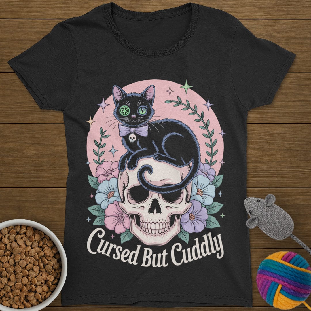 Cursed But Cuddly Cat T-Shirt Womens