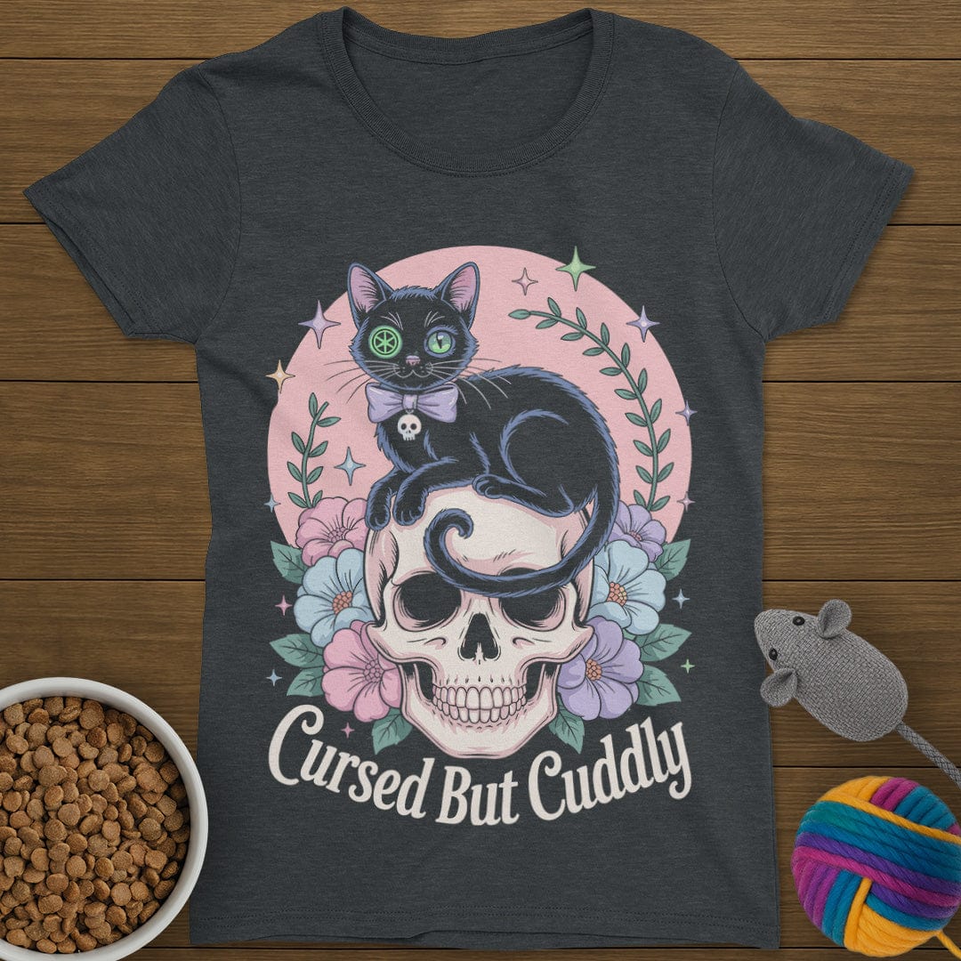 Cursed But Cuddly Cat T-Shirt Womens