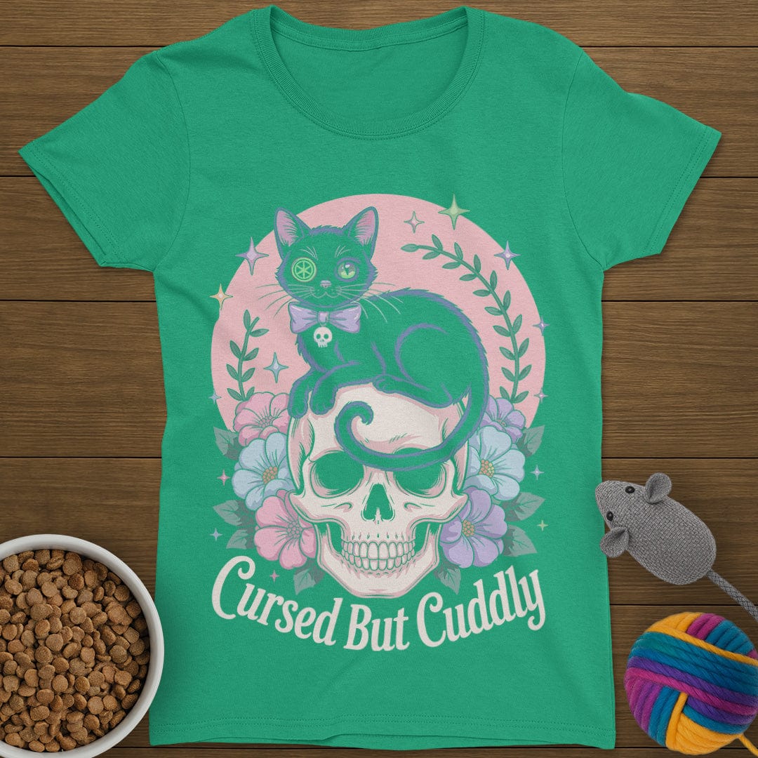 Cursed But Cuddly Cat T-Shirt Womens