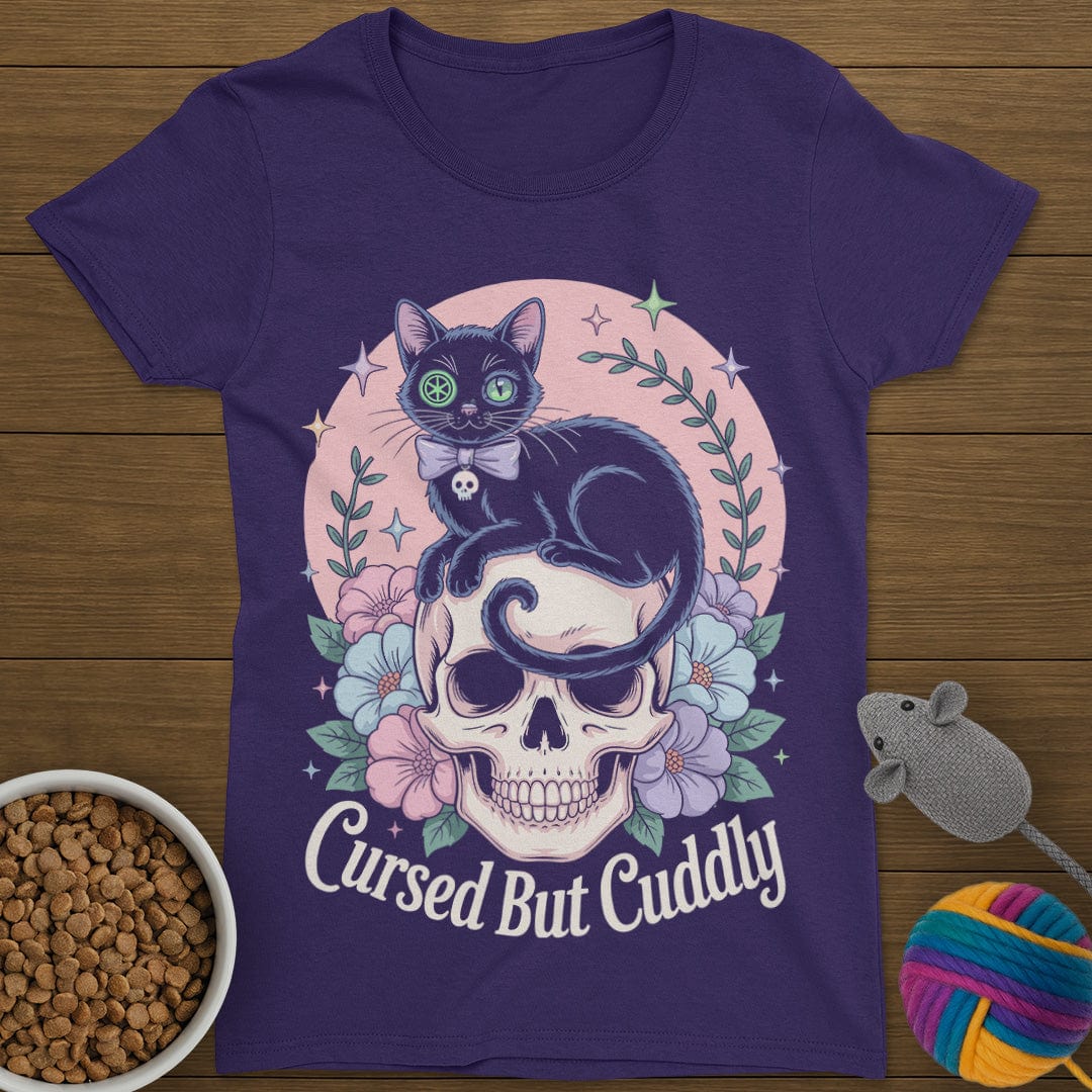 Cursed But Cuddly Cat T-Shirt Womens