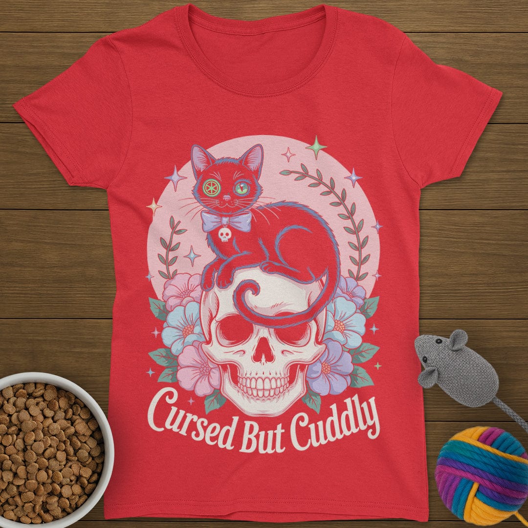 Cursed But Cuddly Cat T-Shirt Womens