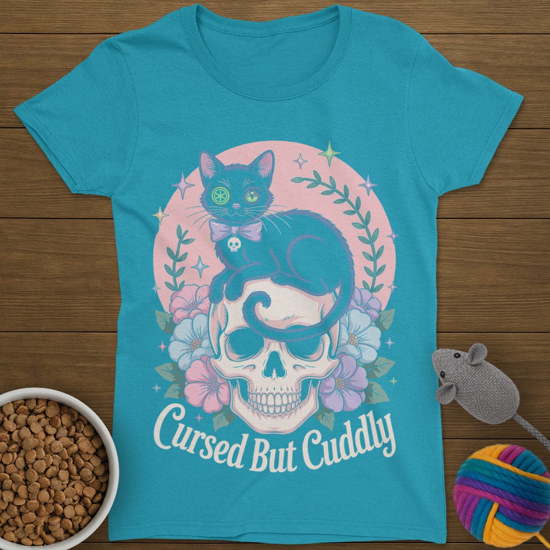 Cursed But Cuddly Cat T-Shirt Womens