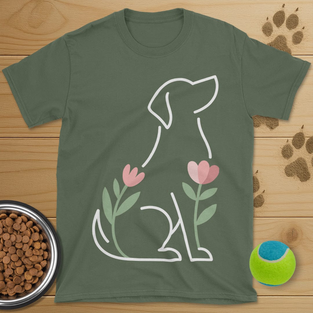 Dog And Flowers T-Shirt