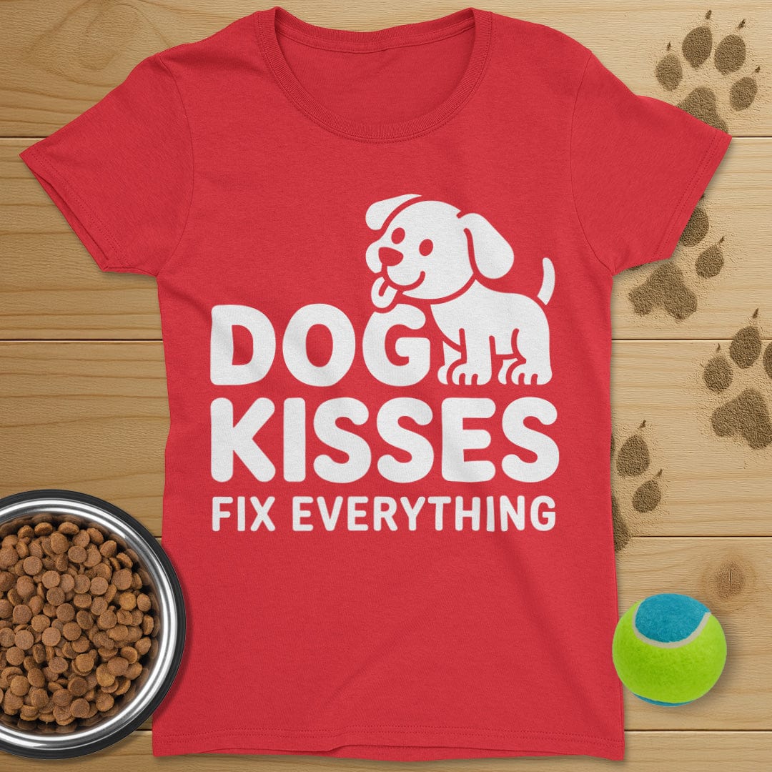 Dog Kisses Fix Everything T-Shirt-Womens