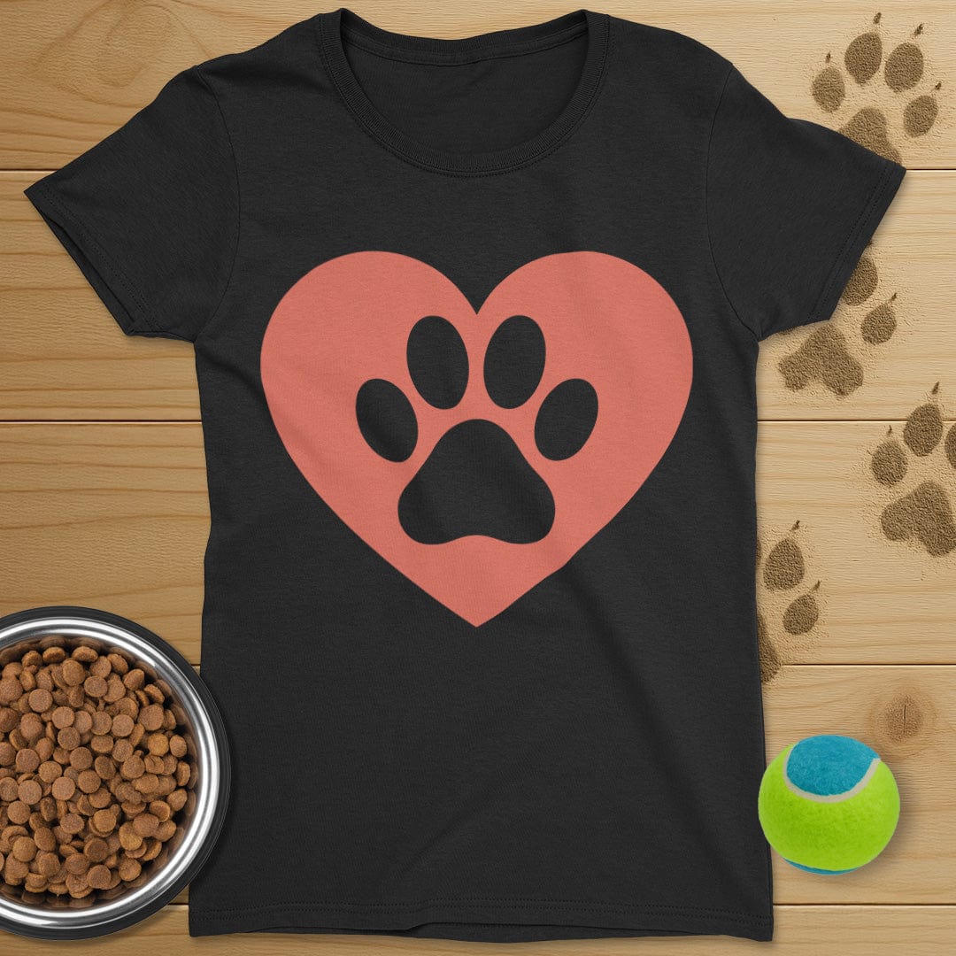 Dog Paw Heart T-Shirt-Womens