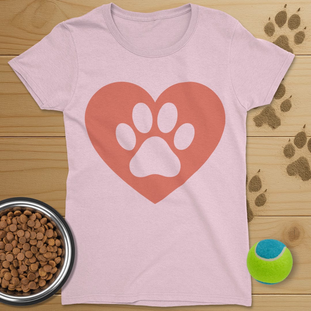 Dog Paw Heart T-Shirt-Womens