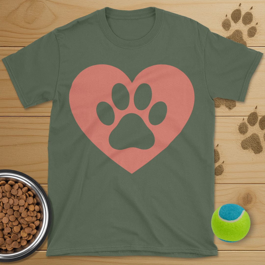 Dog Paw Heart T-Shirt