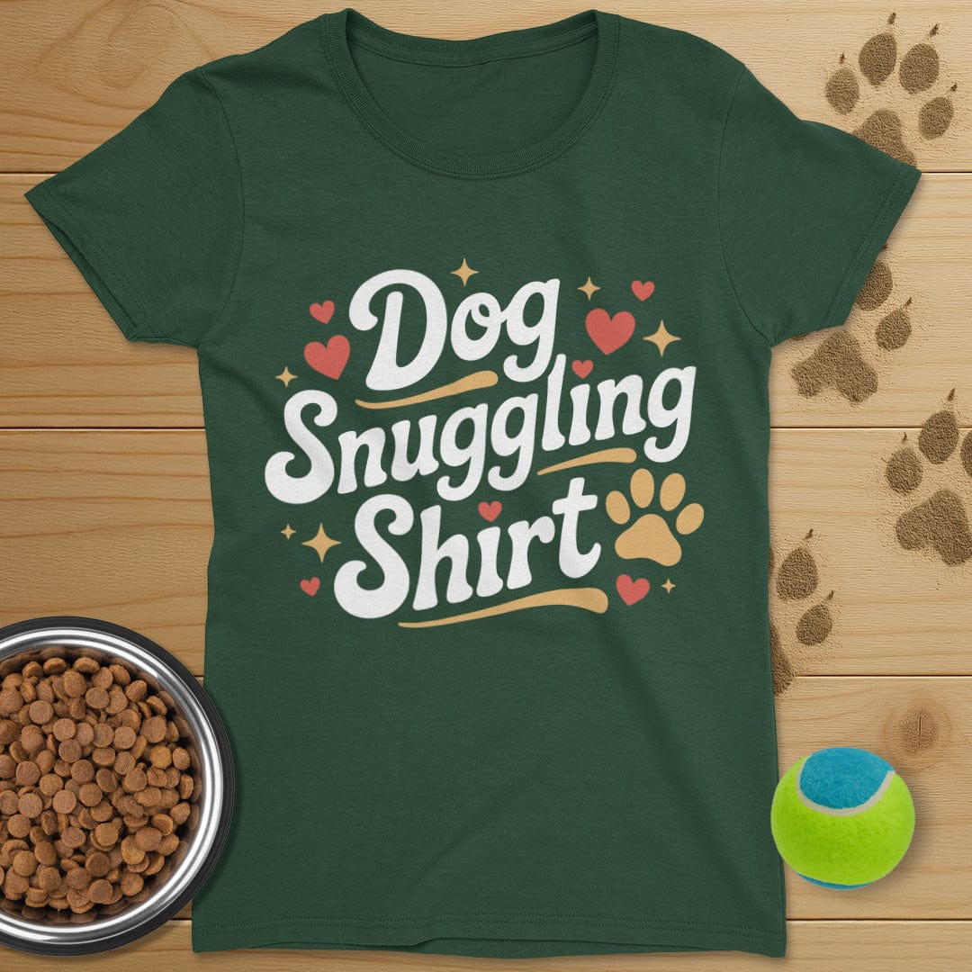 Dog Snuggling Shirt T-Shirt-Womens