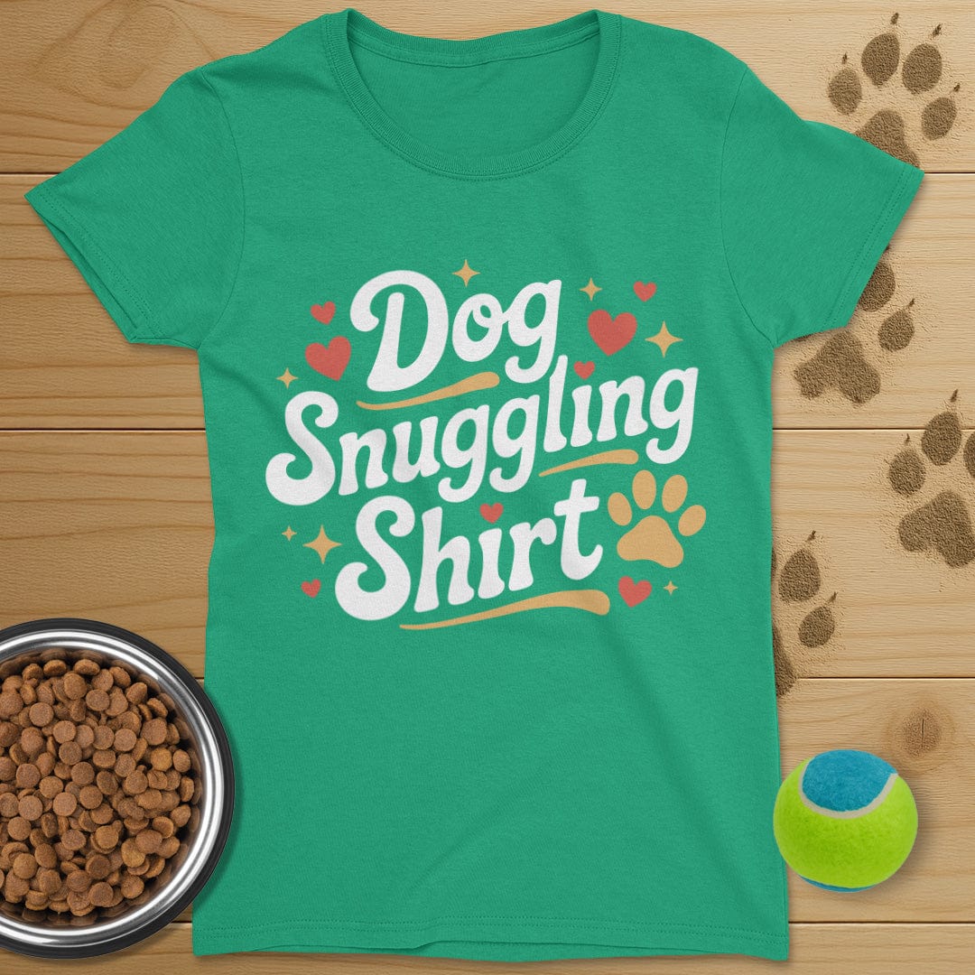 Dog Snuggling Shirt T-Shirt-Womens