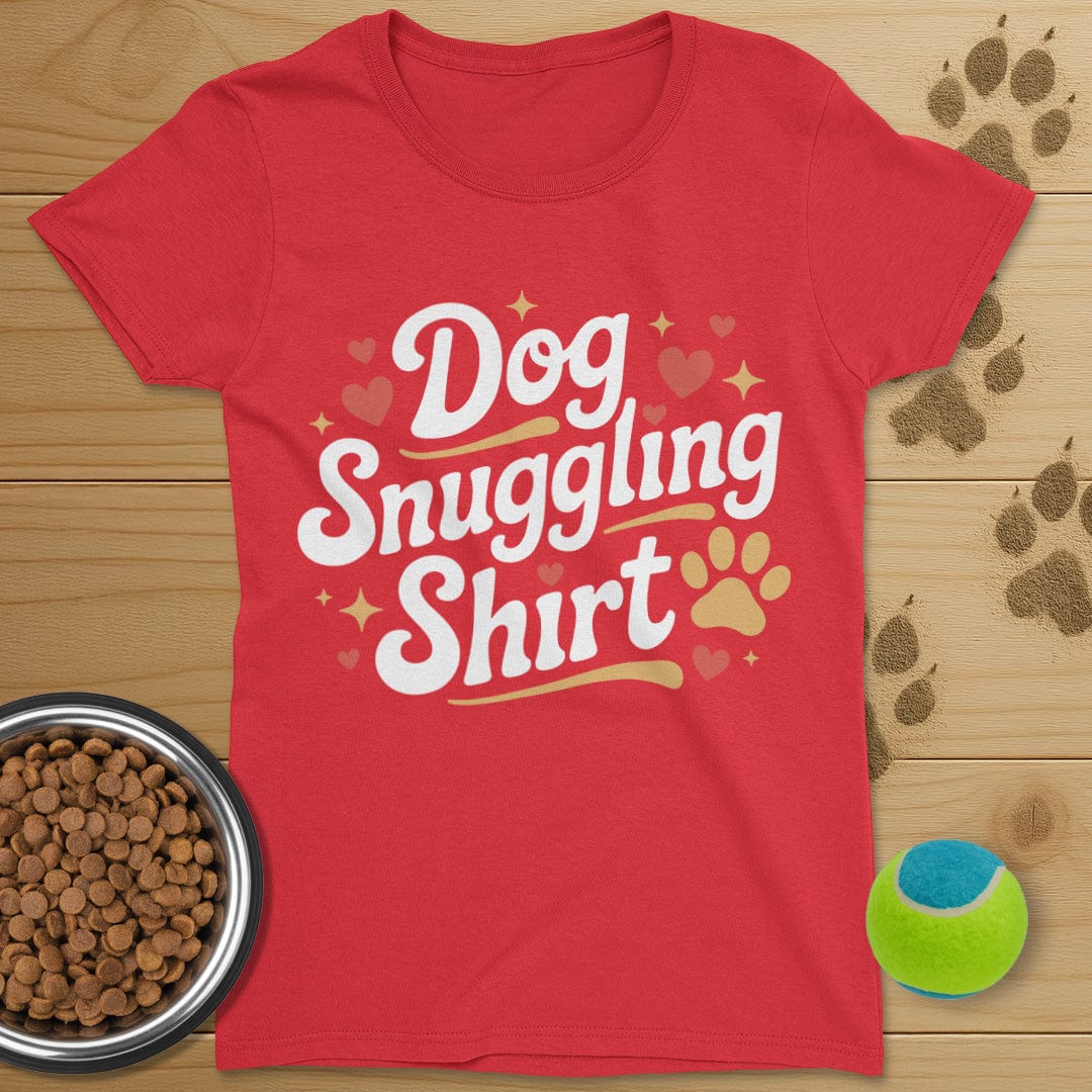 Dog Snuggling Shirt T-Shirt-Womens