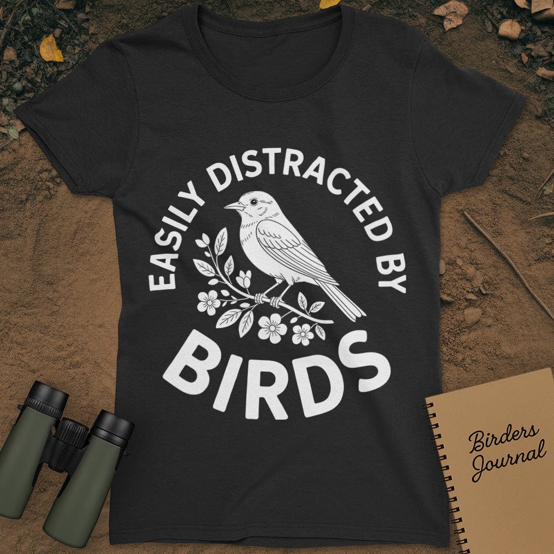 Easily Distracted By Birds T-Shirt Womens