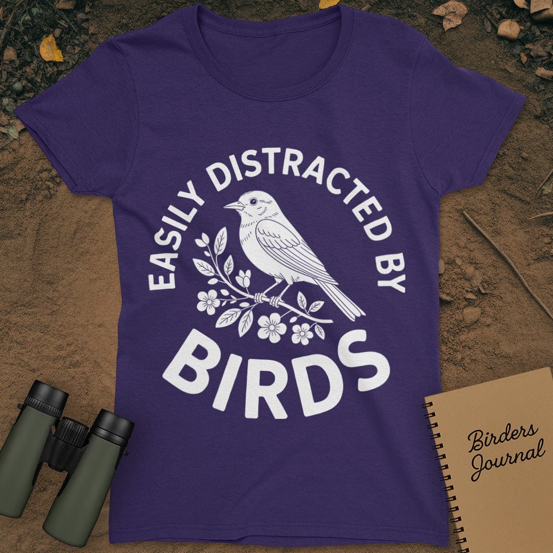 Easily Distracted By Birds T-Shirt Womens
