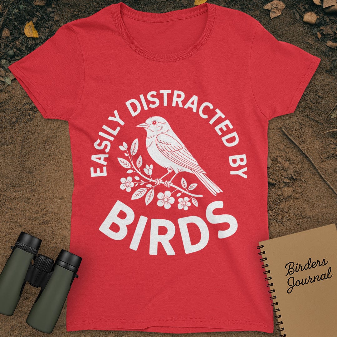 Easily Distracted By Birds T-Shirt Womens