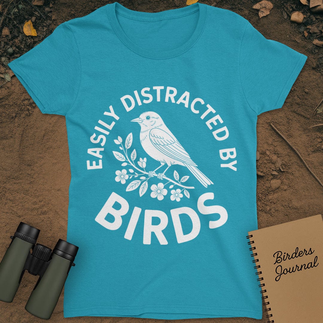Easily Distracted By Birds T-Shirt Womens