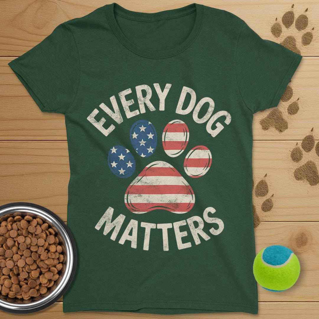 Every Dog Matters USA Distressed T-Shirt-Womens
