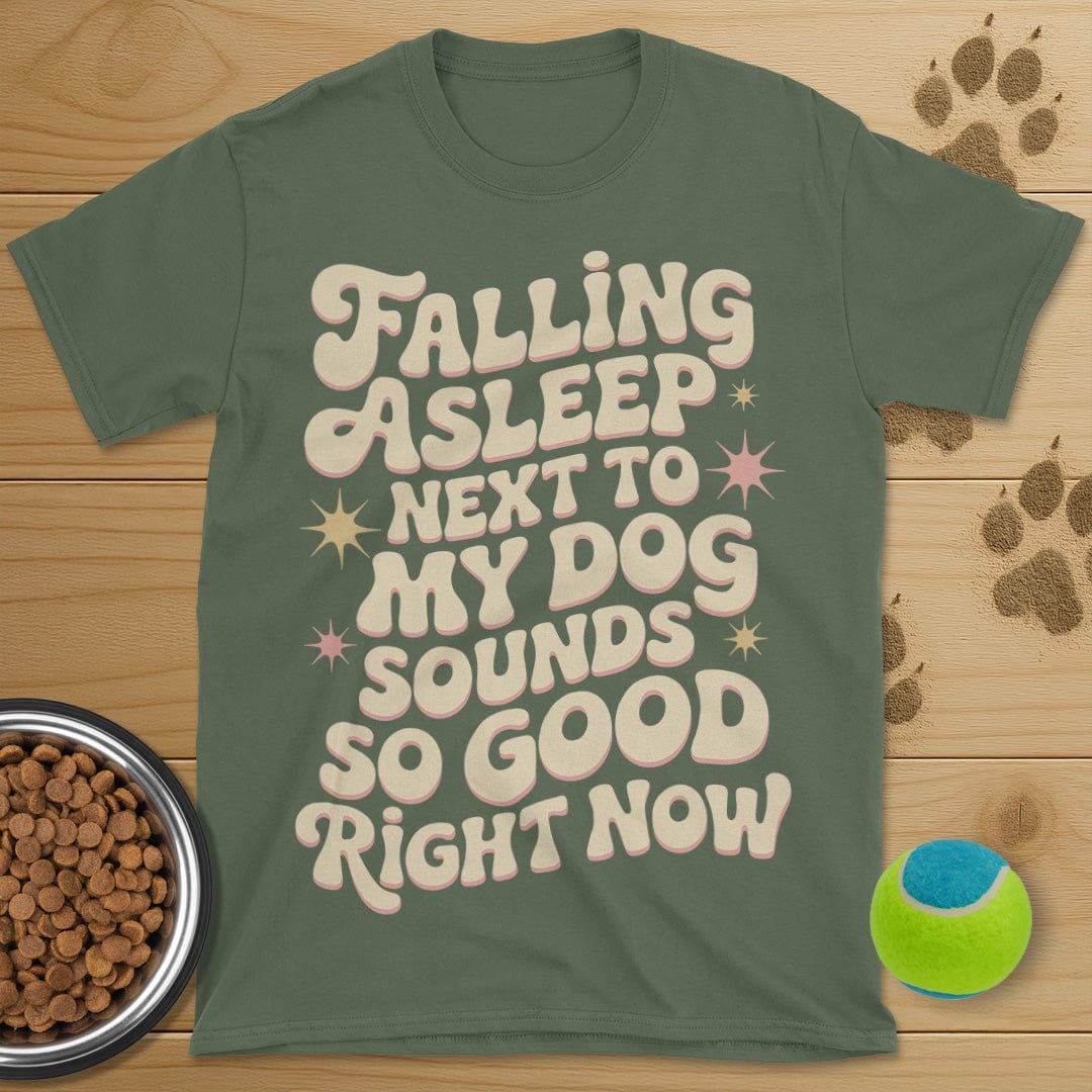 Falling Asleep Next To My Dog Retro T-Shirt