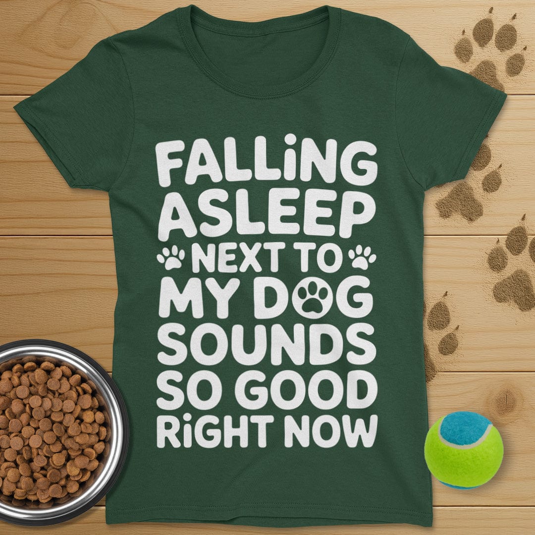Falling Asleep Next To My Dog T-Shirt-Womens