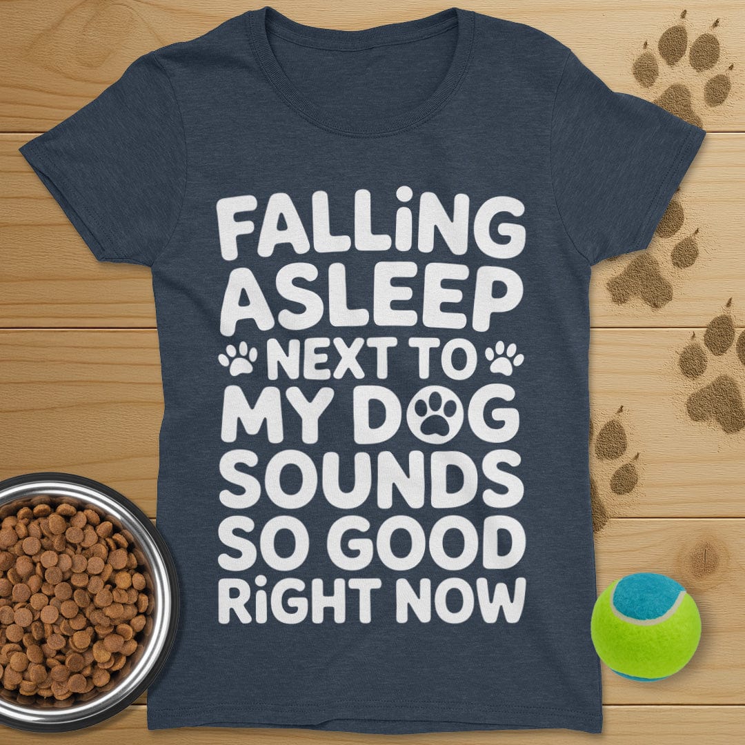 Falling Asleep Next To My Dog T-Shirt-Womens