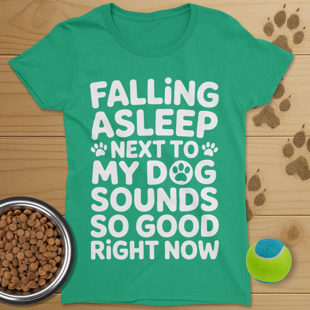 Falling Asleep Next To My Dog T-Shirt-Womens
