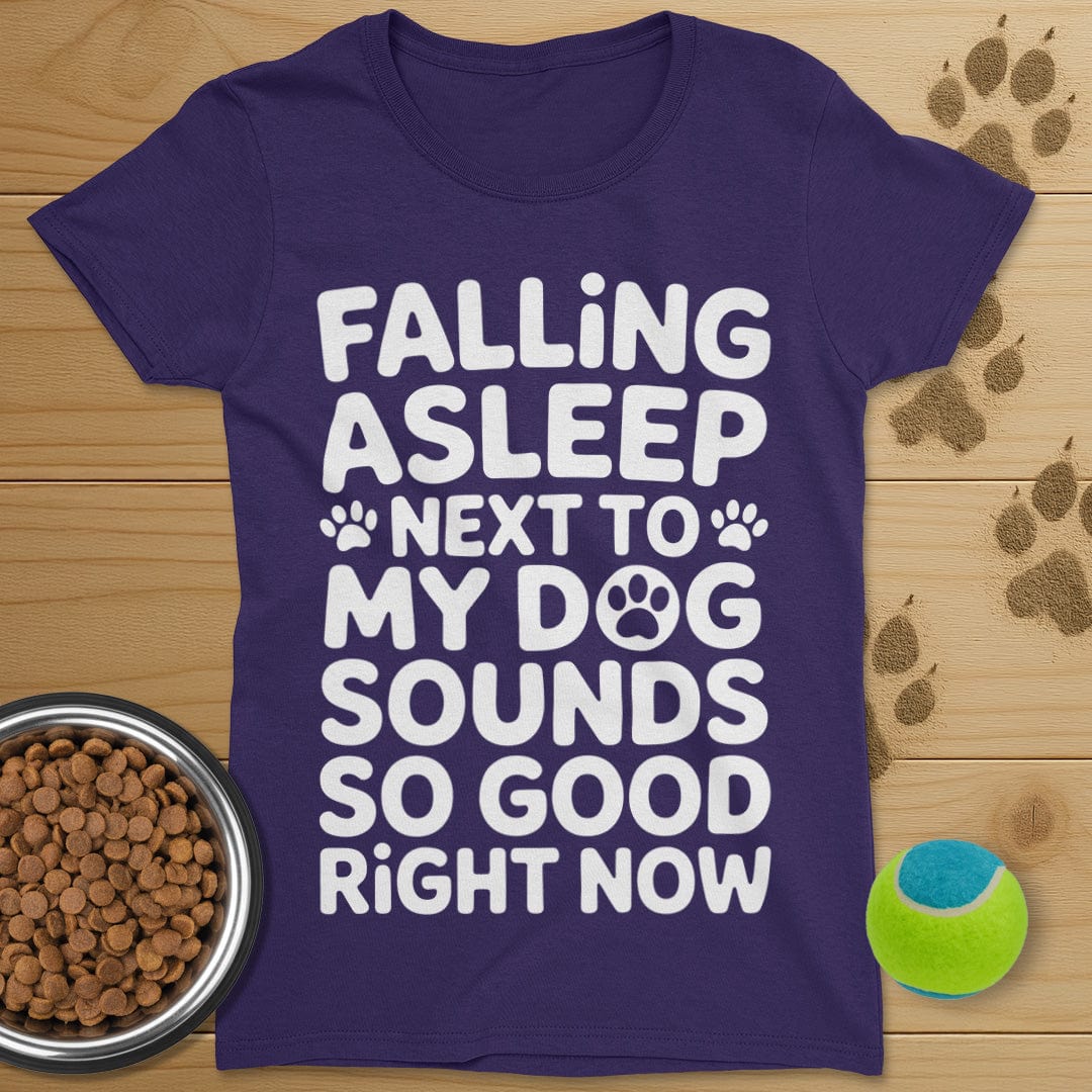 Falling Asleep Next To My Dog T-Shirt-Womens