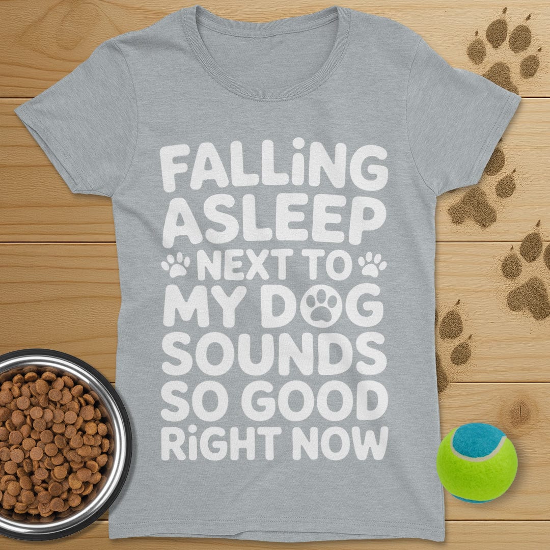 Falling Asleep Next To My Dog T-Shirt-Womens
