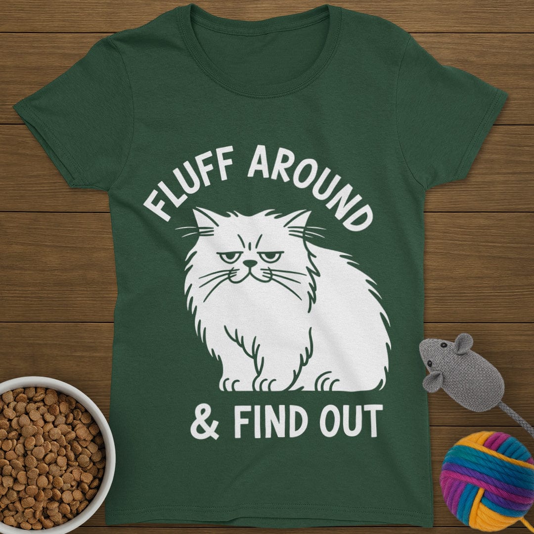Fluff Around Cat T-Shirt Womens