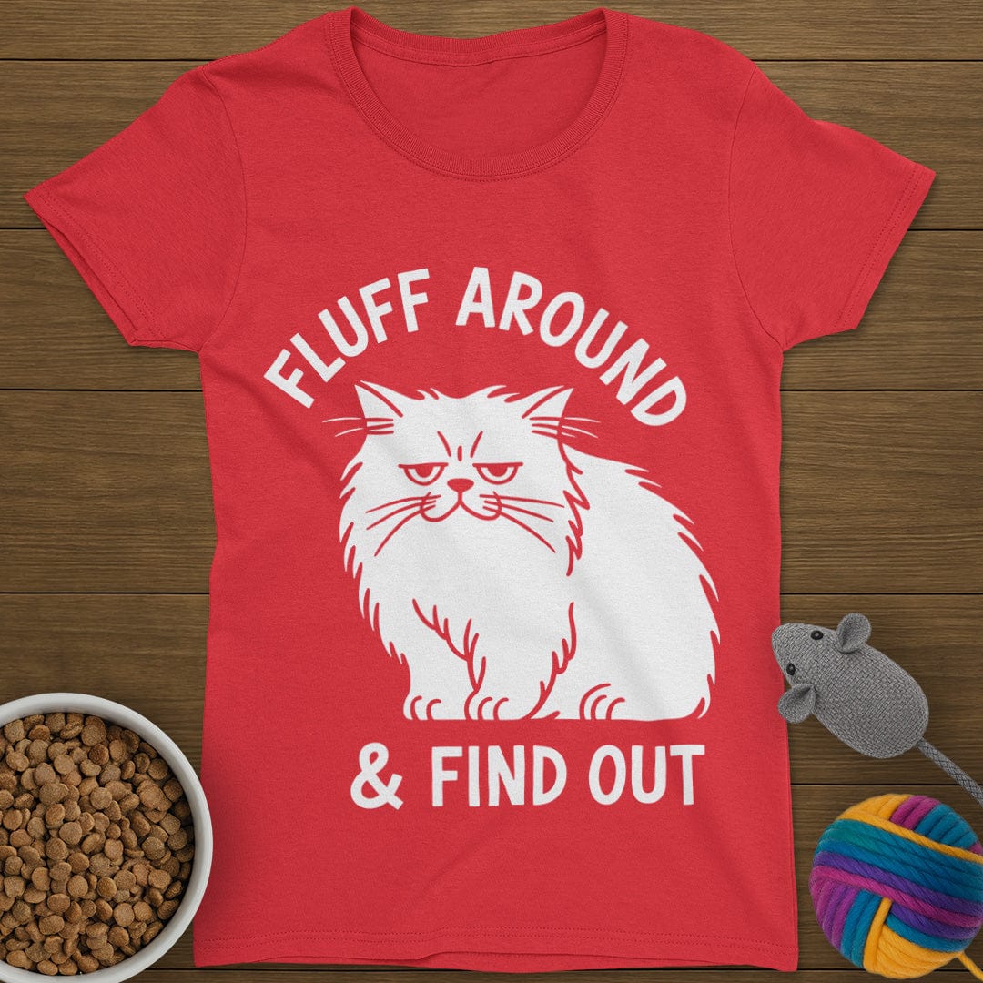 Fluff Around Cat T-Shirt Womens