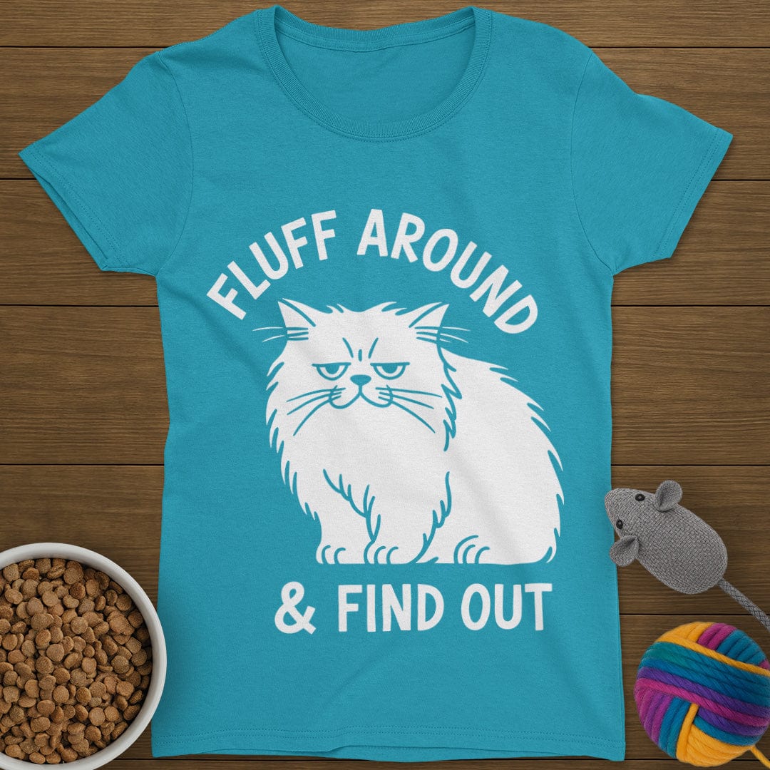 Fluff Around Cat T-Shirt Womens