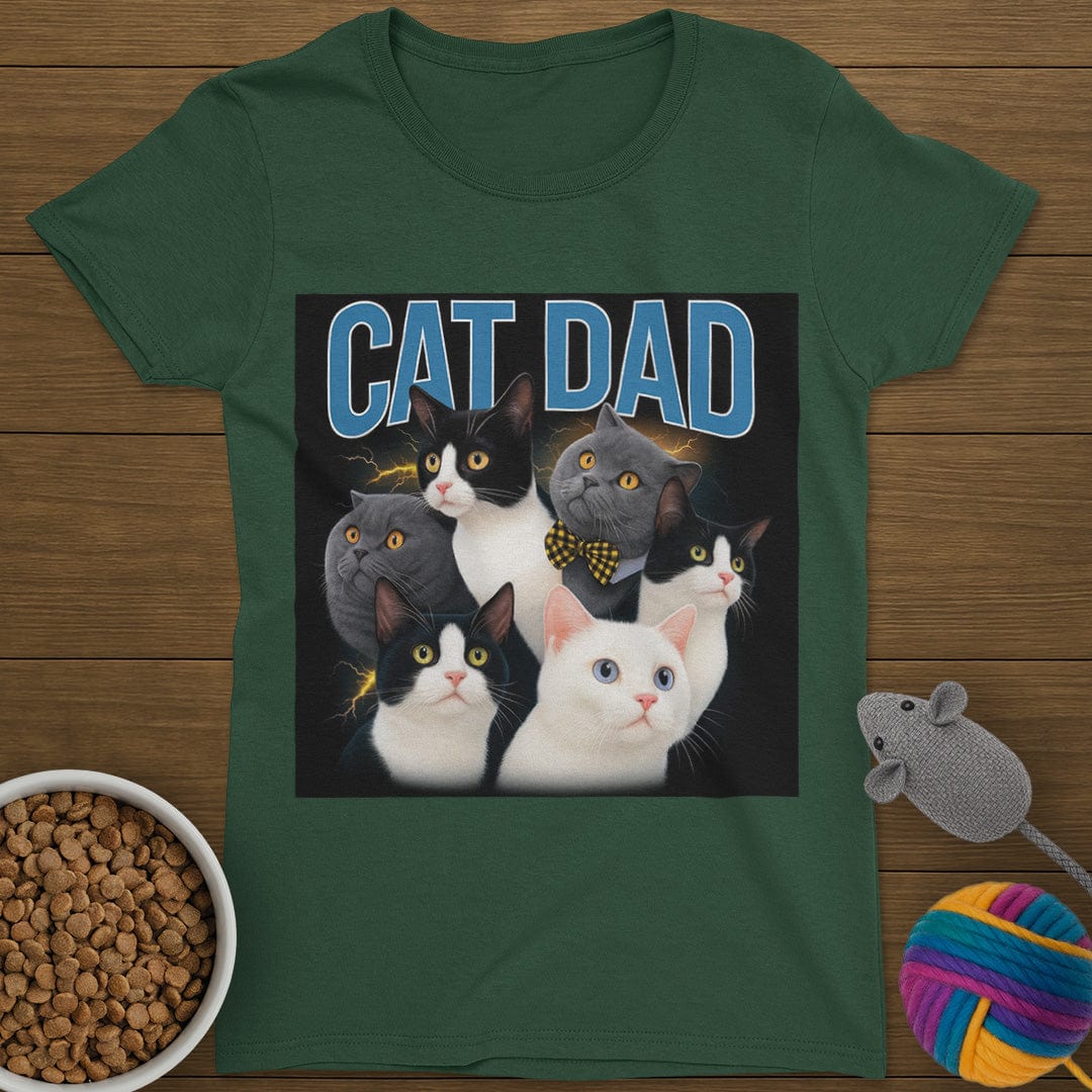 Funny Cat Dad T-Shirt Womens