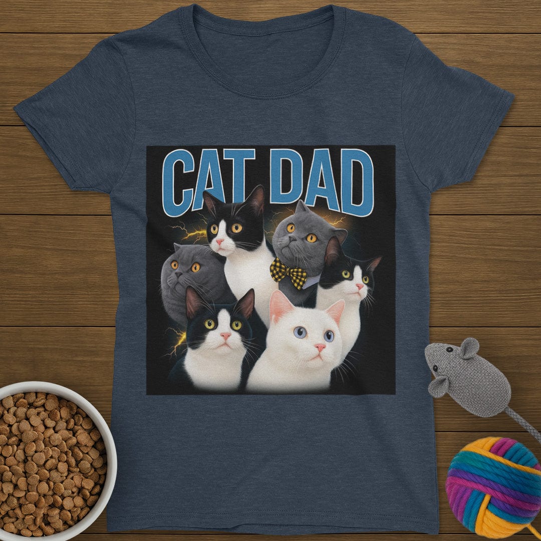 Funny Cat Dad T-Shirt Womens