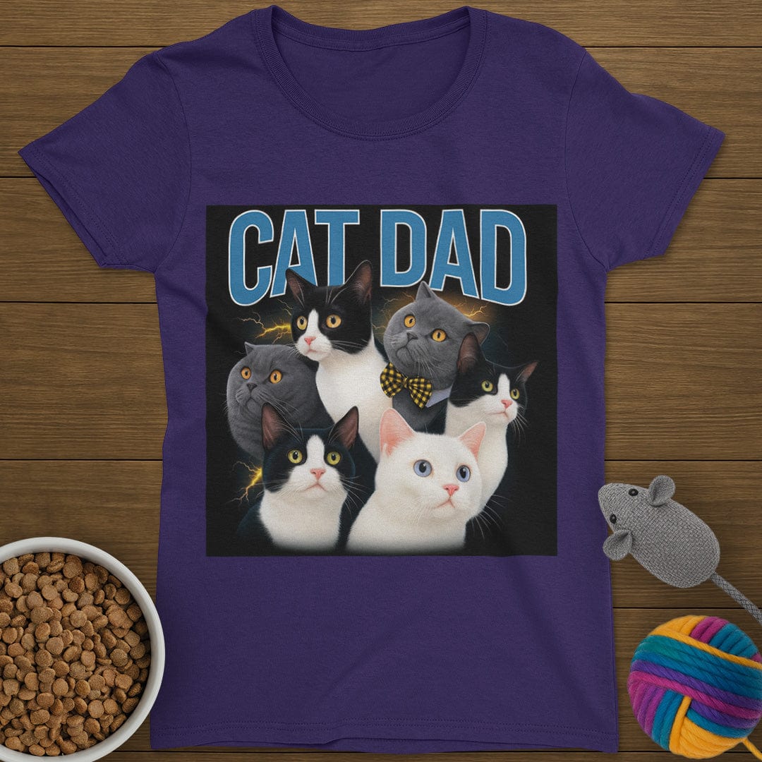 Funny Cat Dad T-Shirt Womens