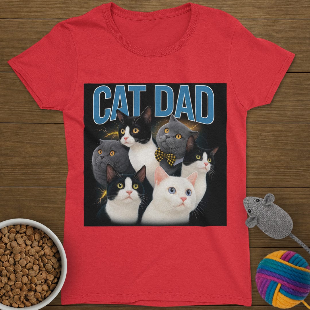 Funny Cat Dad T-Shirt Womens