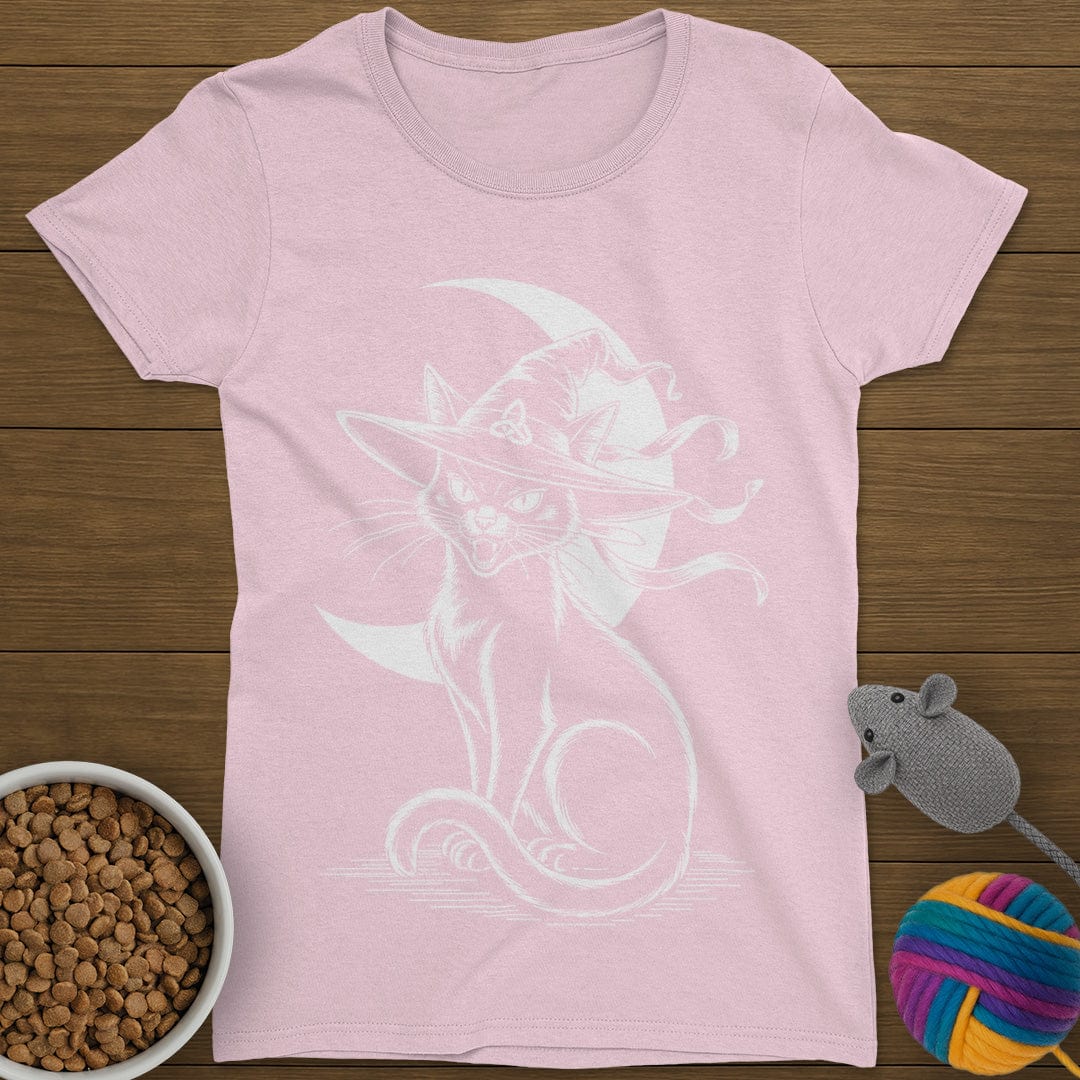 Halloween Witch Black Cat T-Shirt Womens