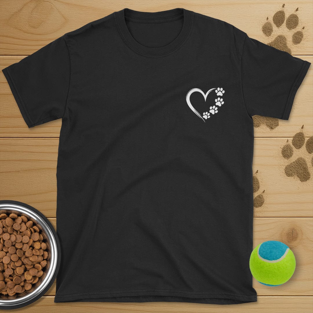 Heart and Dog Paws Badge T-Shirt