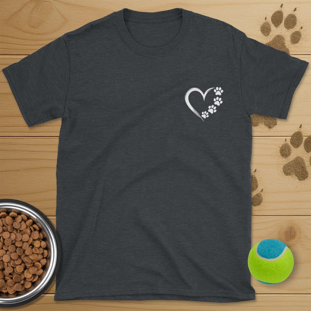 Heart and Dog Paws Badge T-Shirt