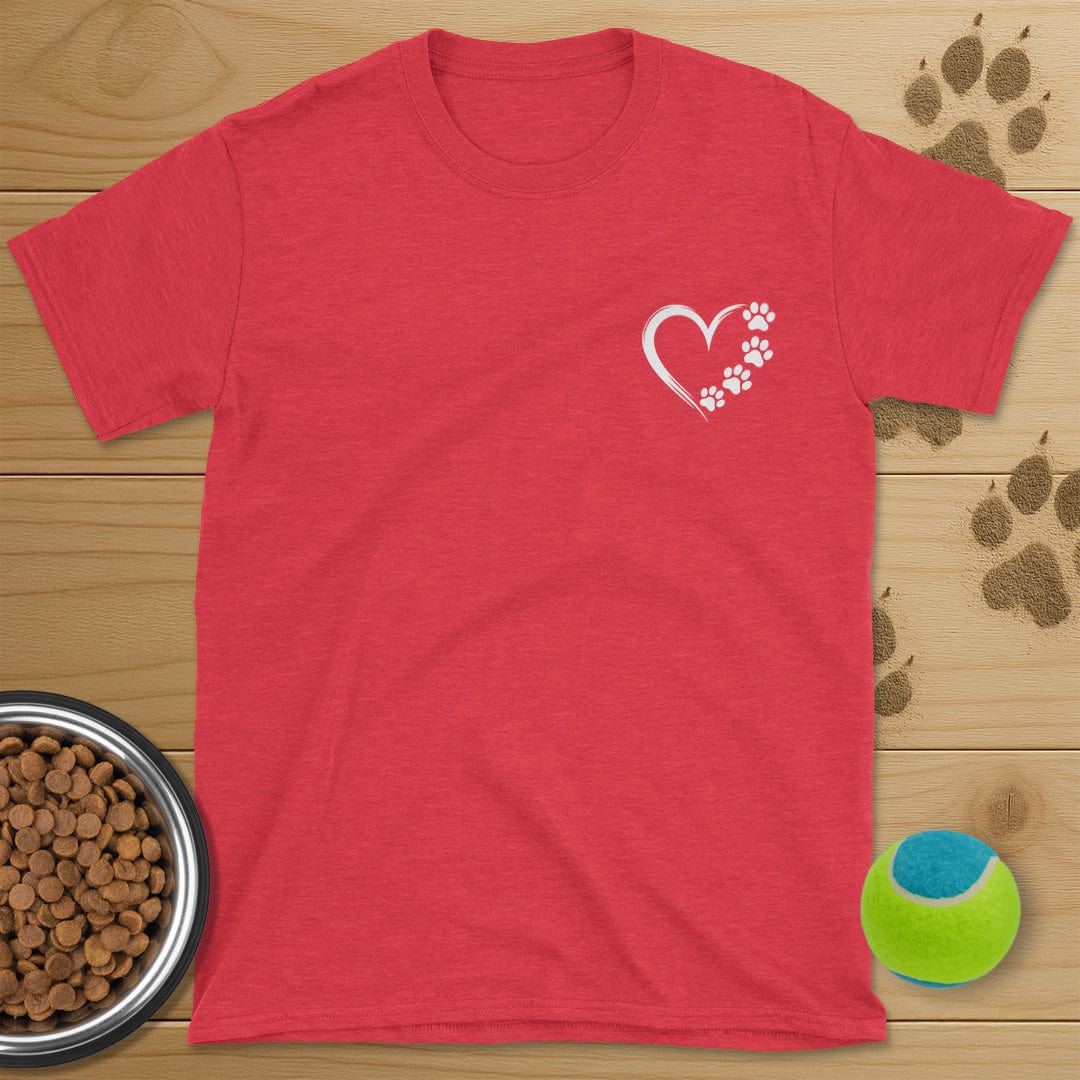 Heart and Dog Paws Badge T-Shirt