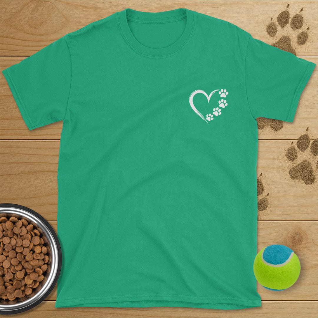 Heart and Dog Paws Badge T-Shirt