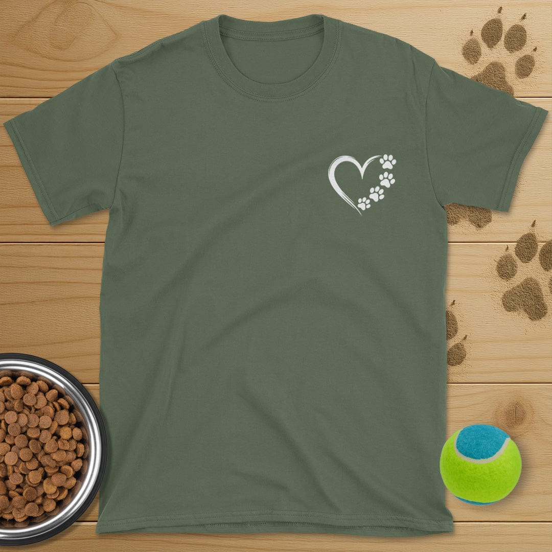 Heart and Dog Paws Badge T-Shirt