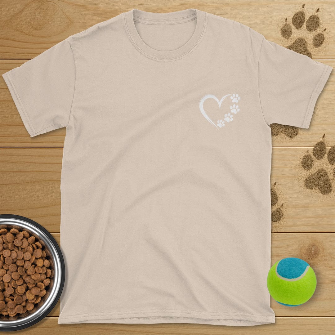Heart and Dog Paws Badge T-Shirt